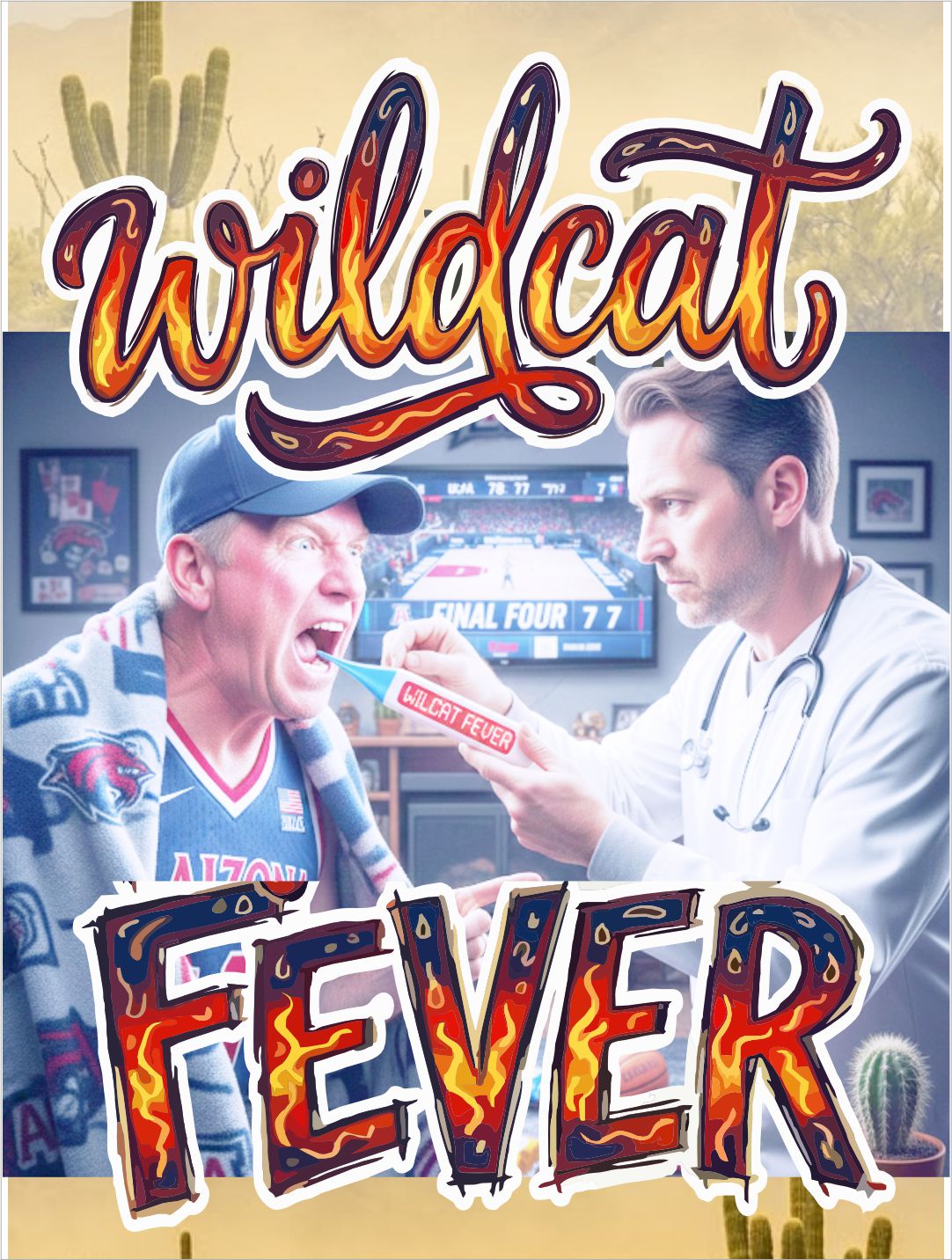 ai generated painting of patient being tested for Wildcat Fever